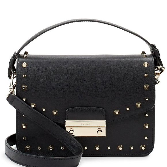 Furla Julia Leather Studded Shoulder Bag - Picture 1 of 12